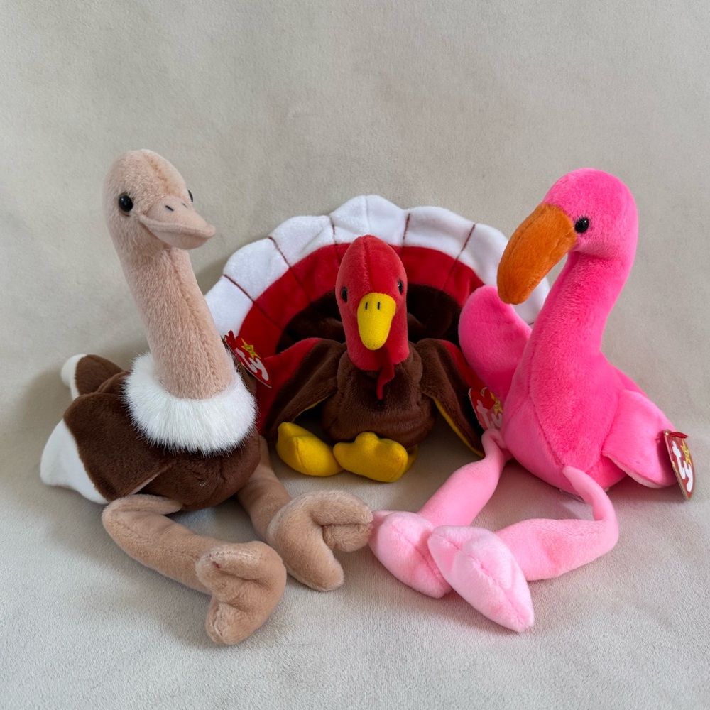 Beanie Baby - Stretch, Gobbles & Pinky